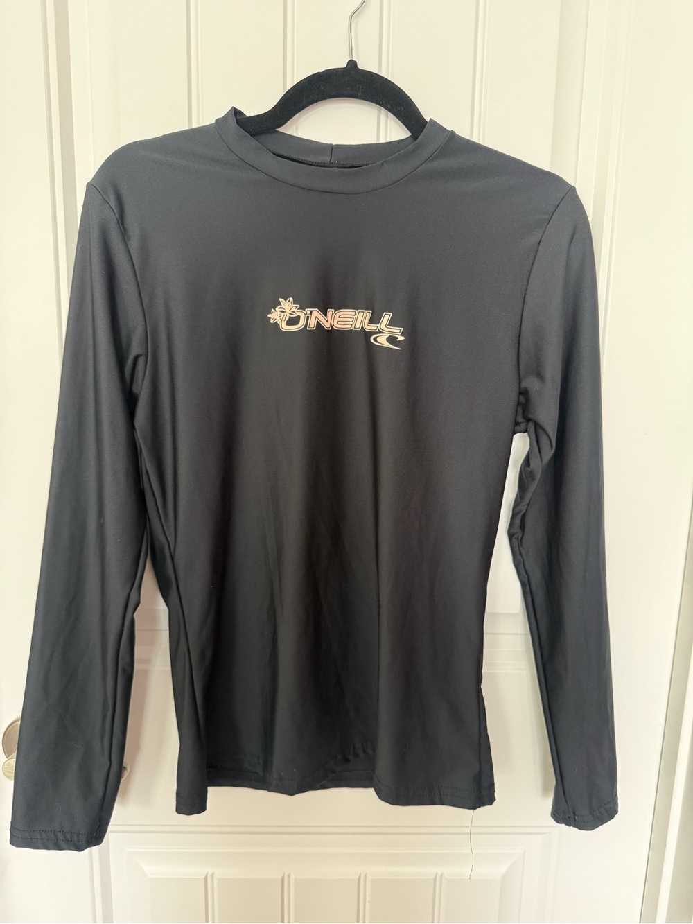 O’Neill Black UPF 50+ Swim Top with Logo